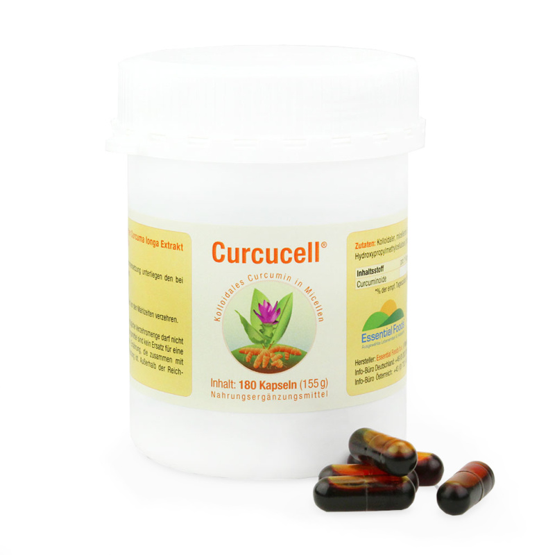 Curcucell - Micelliertes Kurkuma-Extrakt- extra hohe Bioverfügbarkeit- 180 Kapseln