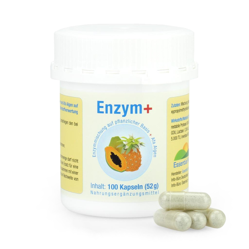 Enzym plus - pflanzliche Enzymmischung mit Bromelain- Papain und Afa-Algen- 100 Kapseln