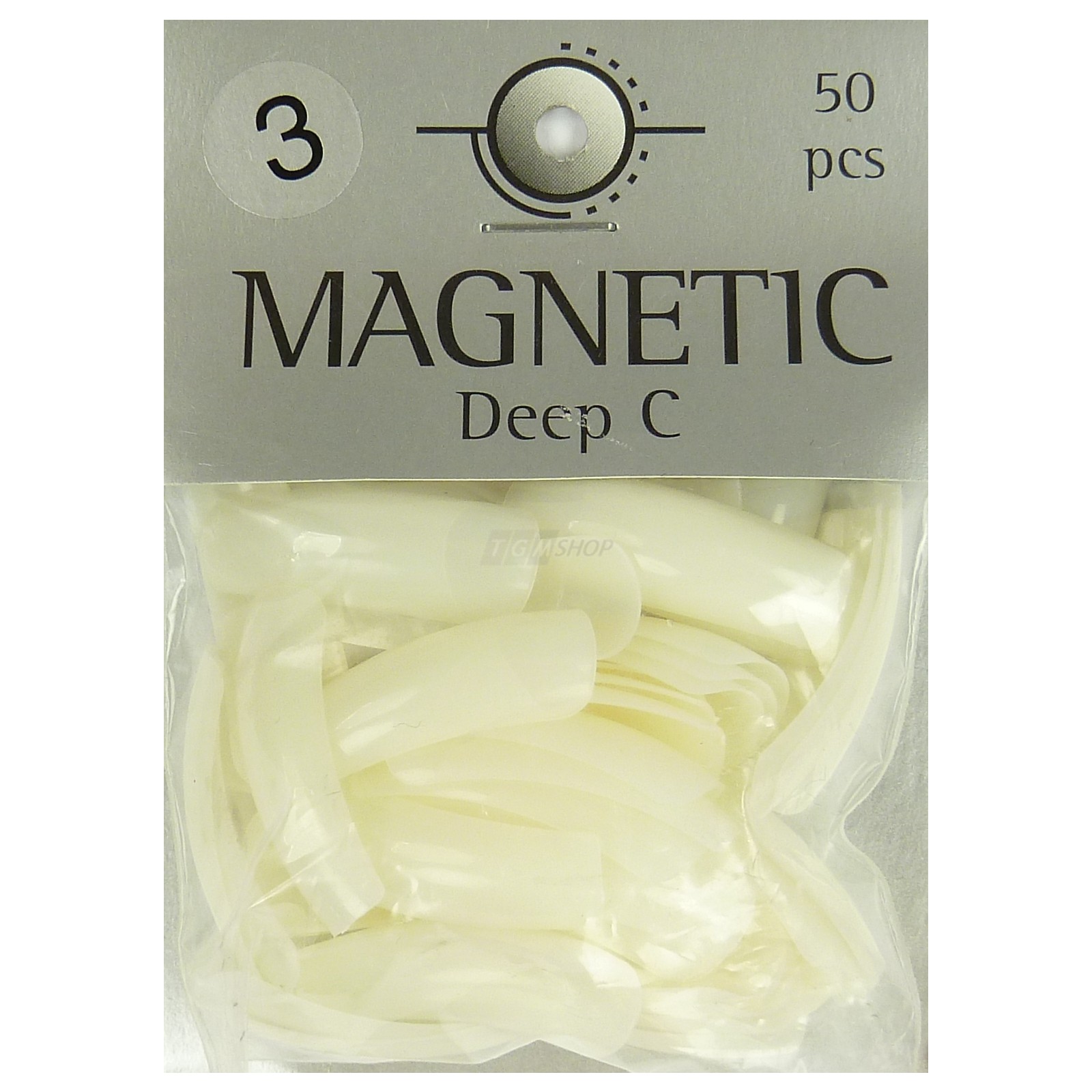 Magnetic - Nail Tips - Deep C  - Grsse 3 -  Kunstfingerngel - 50 Stck